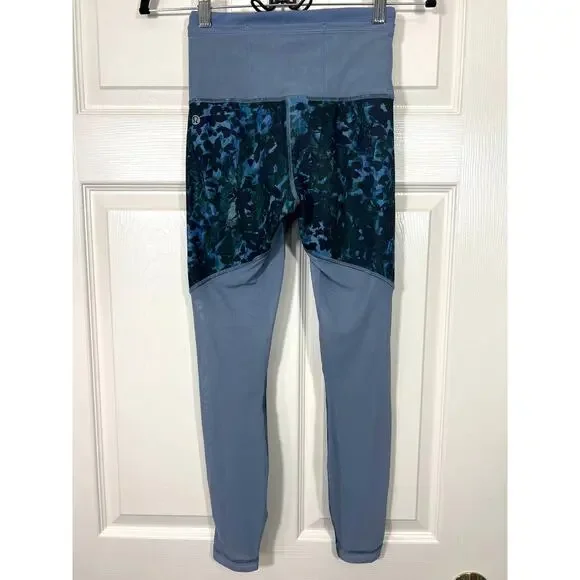 Lululemon Running in the City Floral 7/8 Tight Leggings Pockets 2 XS Mesh - Picture 3 of 8